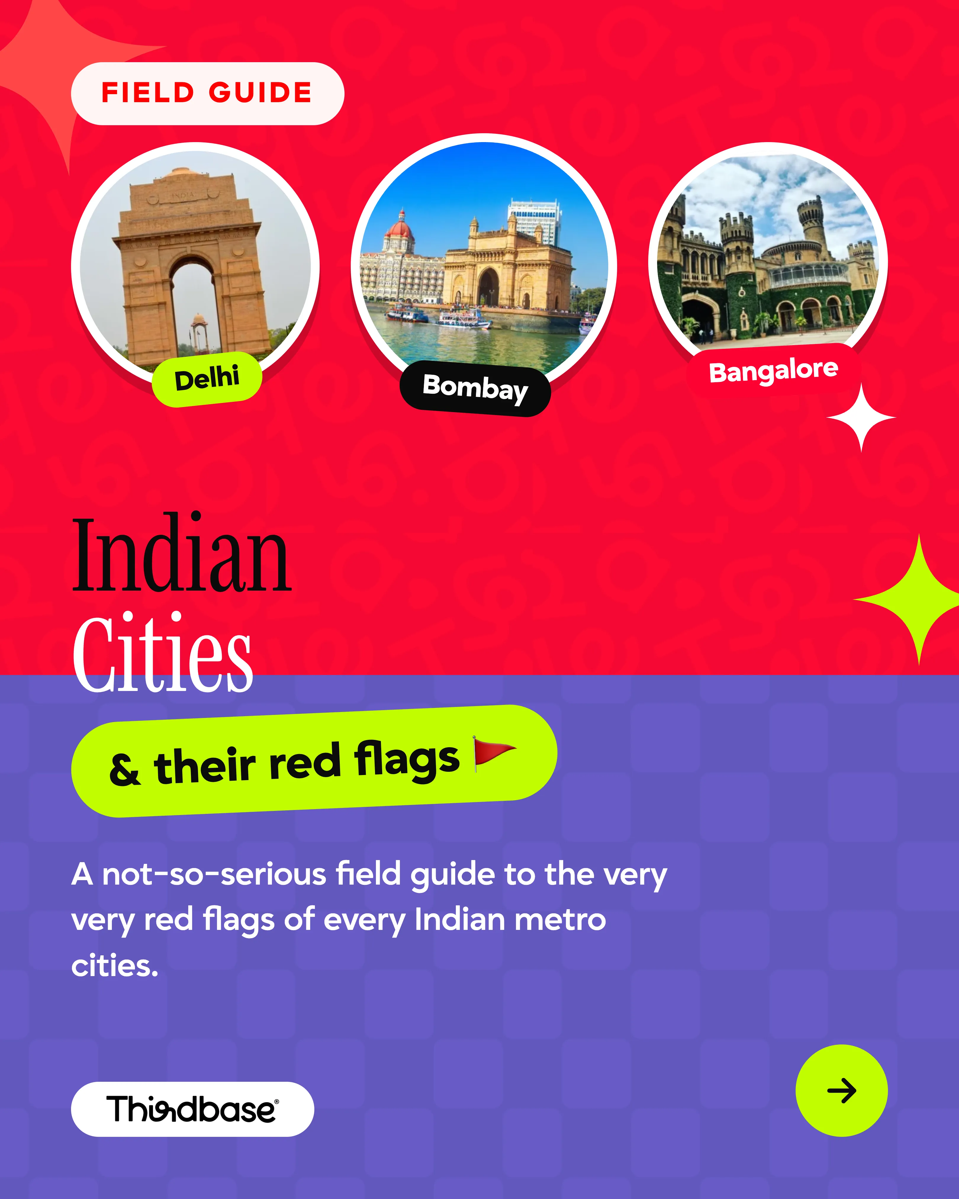 Field guide carousel cover: Indian cities and their red flags