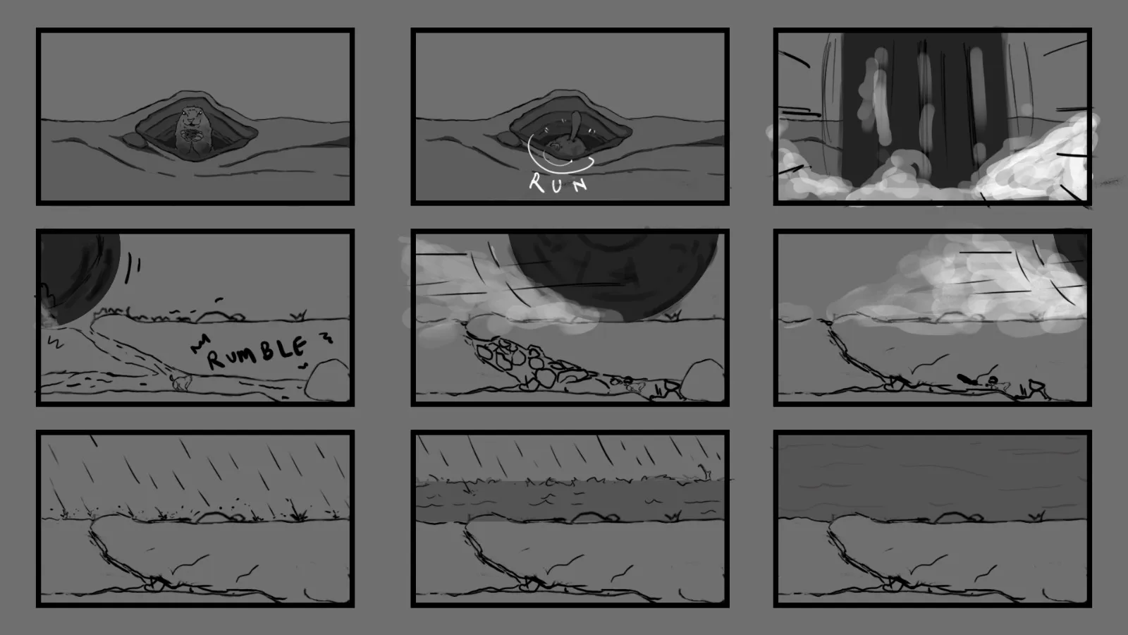 Rough storyboard, board 5