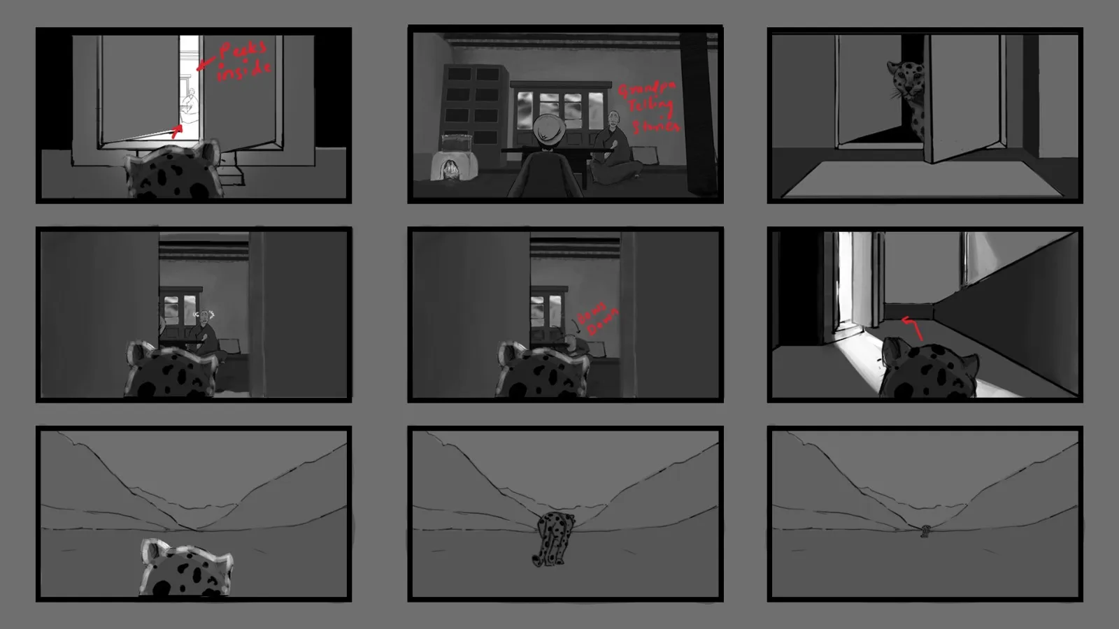 Rough storyboard, board 6